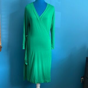 Green Wrap Dress with Adjustable tie (L) - new